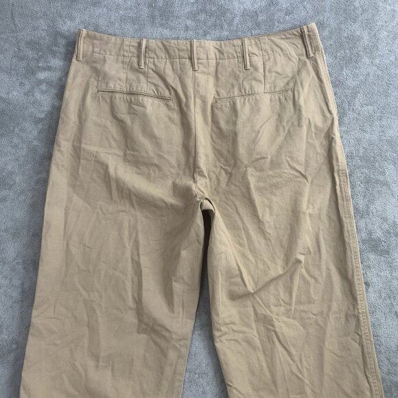 RE/DONE 90s High-Rise Trousers Womens 32 Button Fly Twill Chino Washed Khaki - Picture 13 of 13
